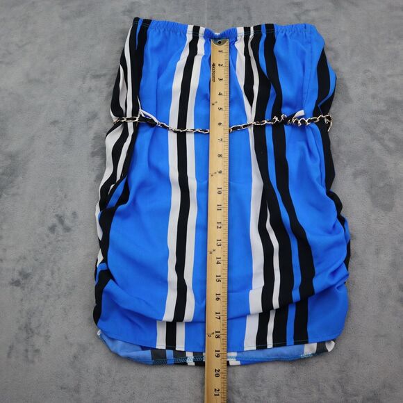 Chocolate Shirt Womens S Multicolor Striped Pullover Built In Bra Tube Top - Picture 4 of 16